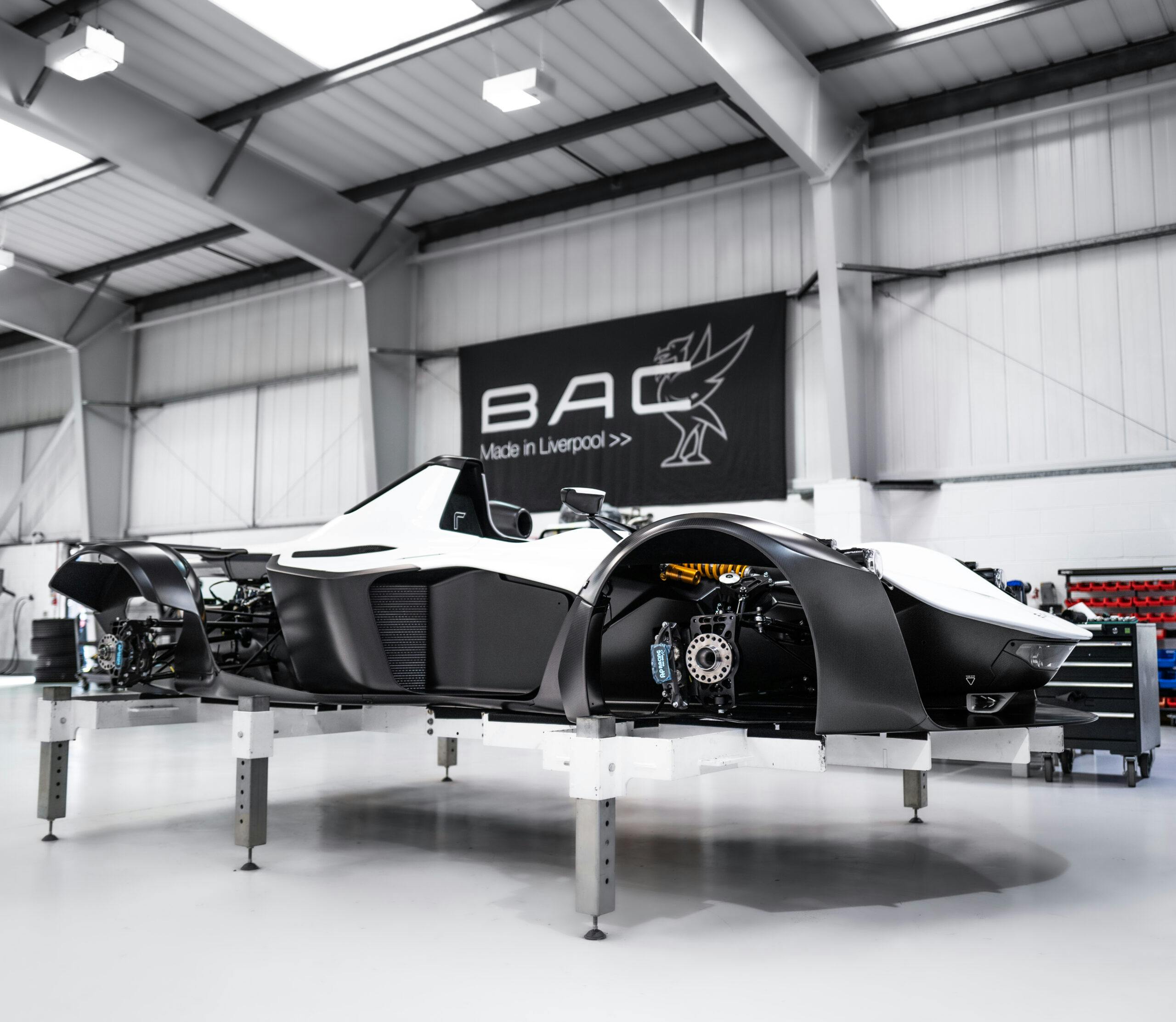 BAC factory car project front three quarter