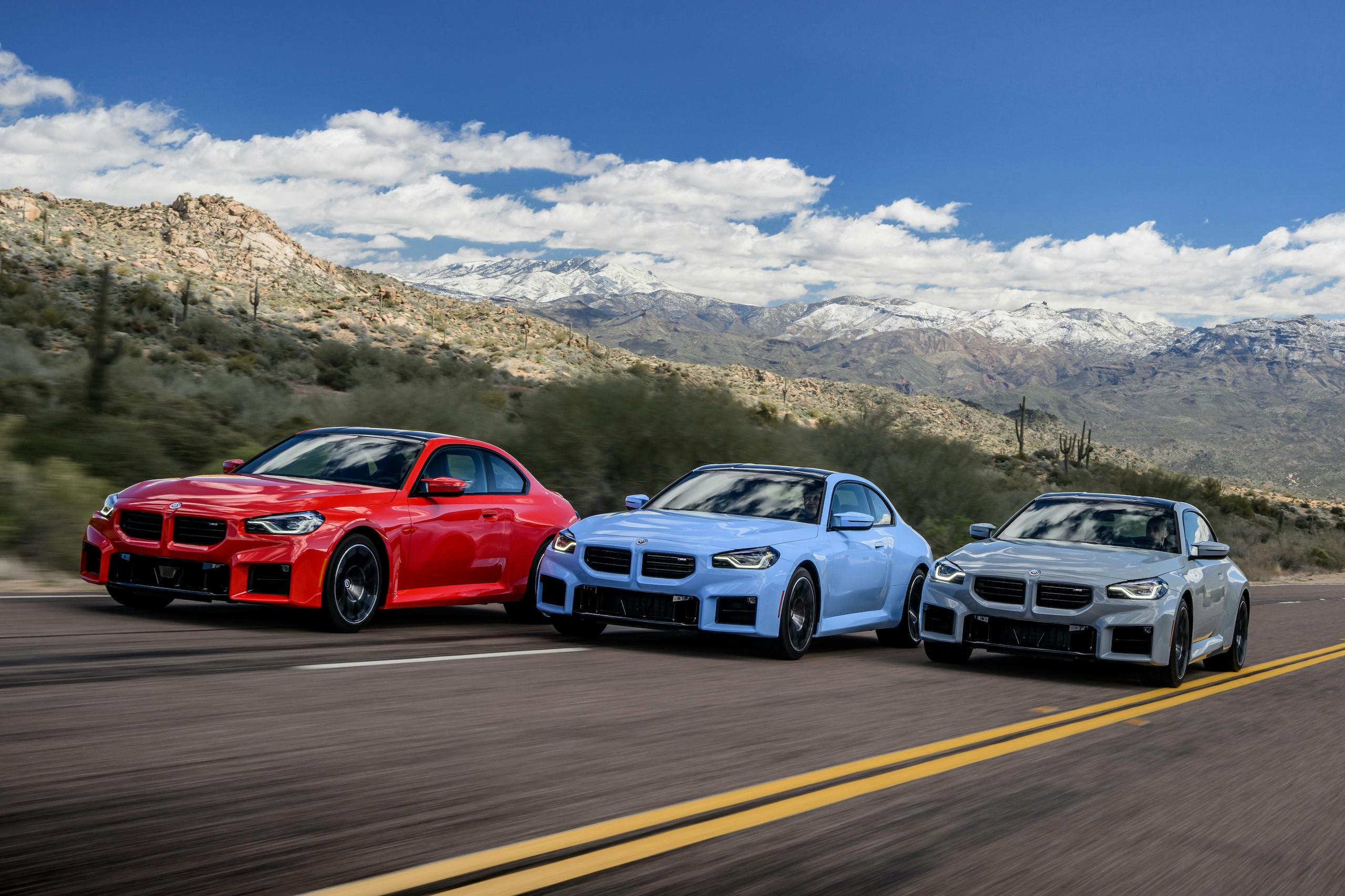 BMW M2 group driving action front three quarter