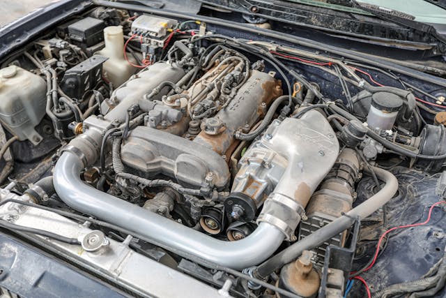 Buddy post race engine bay