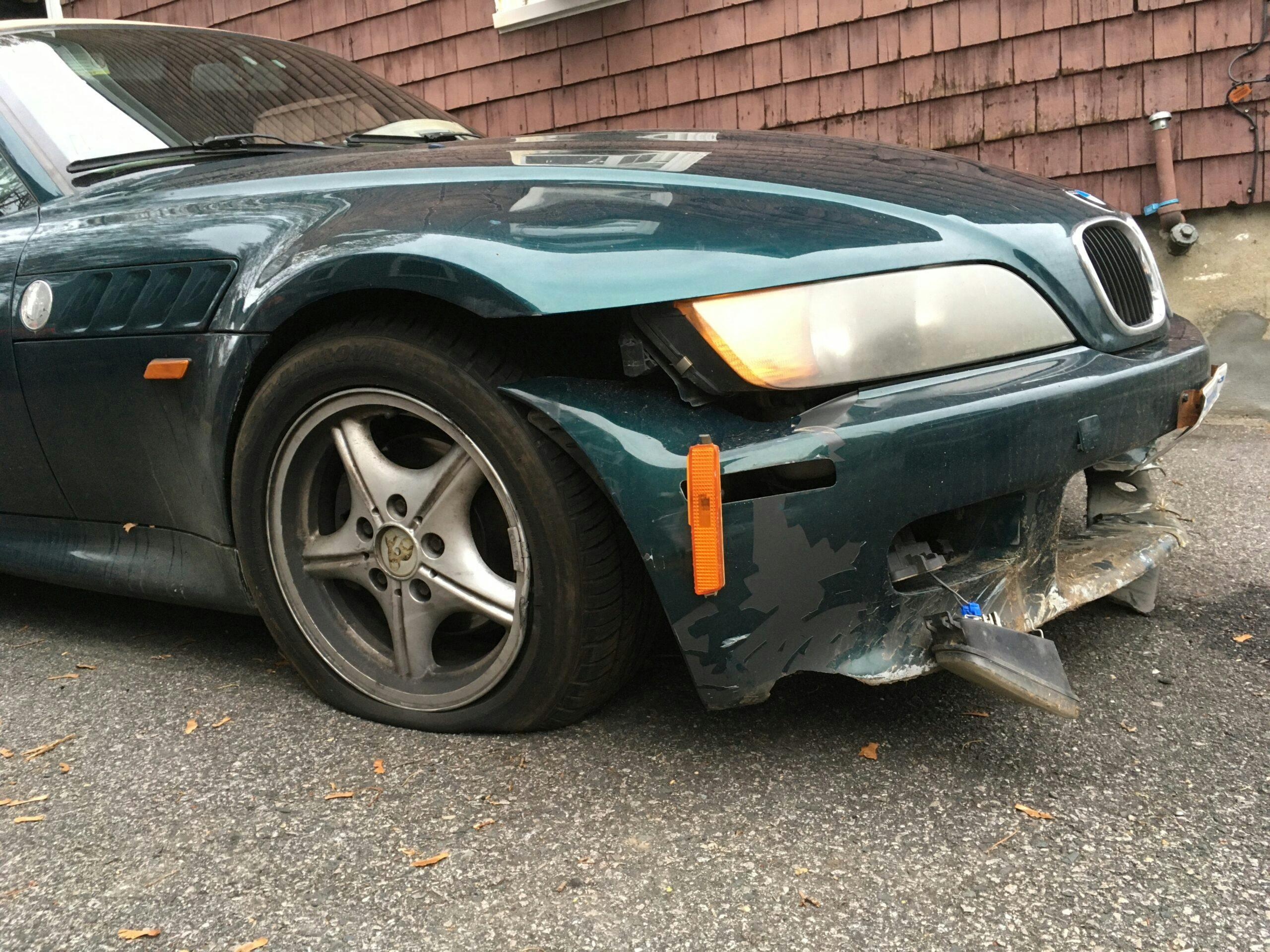 BMW front end damage