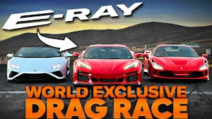 How fast is the Corvette E-Ray? Versus Ferrari F8 & Lamborghini Huracan Evo — Cammisa’s Ultimate Drag Race Replay