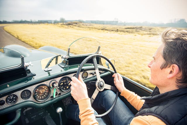 Frazer Nash Mille Miglia interior driving action