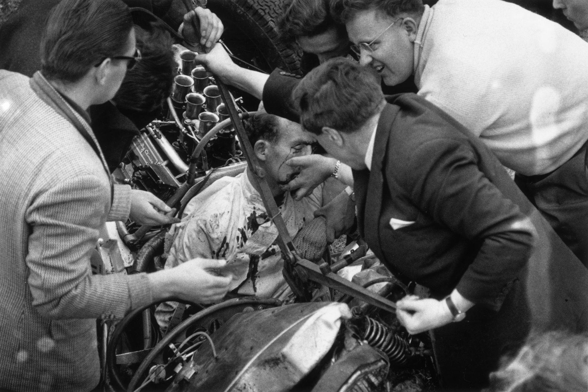 Moss Goodwood Stirling crash 1962 formula 1