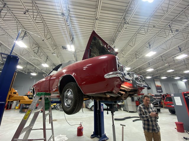 Corvair on lift