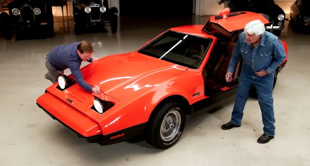 1975 Bricklin SV front three quarter headlight stuck high angle