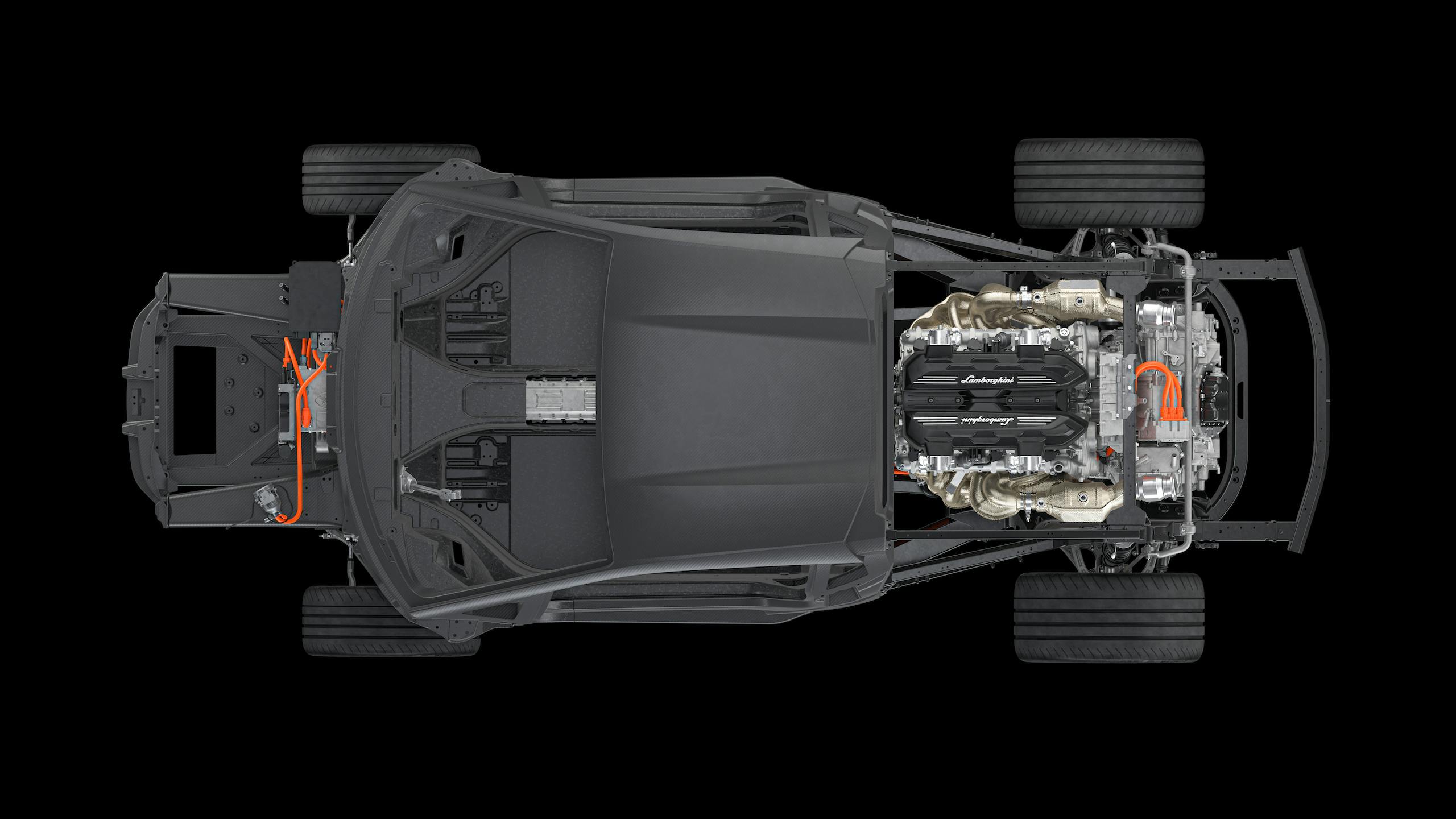 Lamborghini Revuelto plug in hybrid supercar transparency top