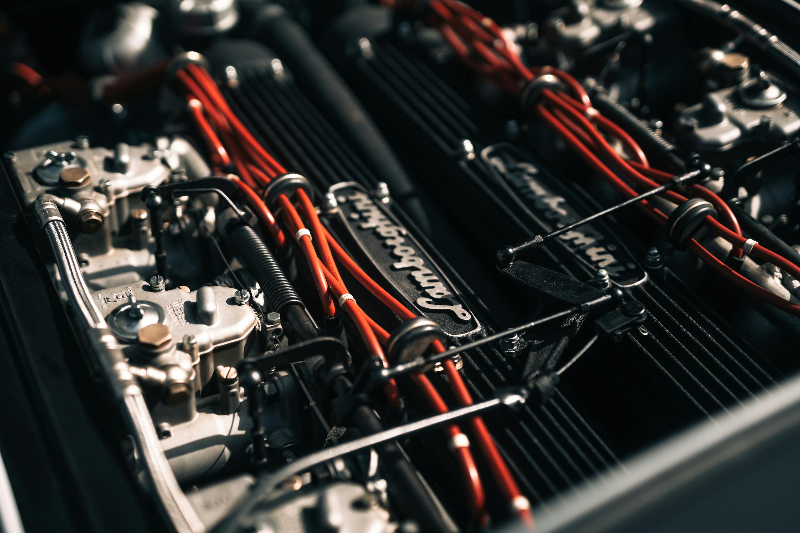Lamborghini 400 GT engine detail closeup