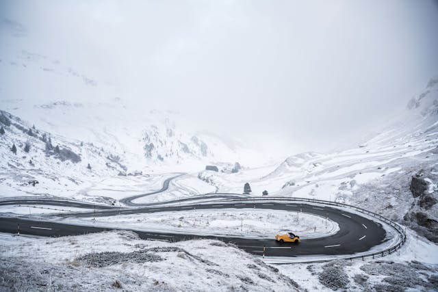 2023 Morgan Plus 4 on Julier Pass