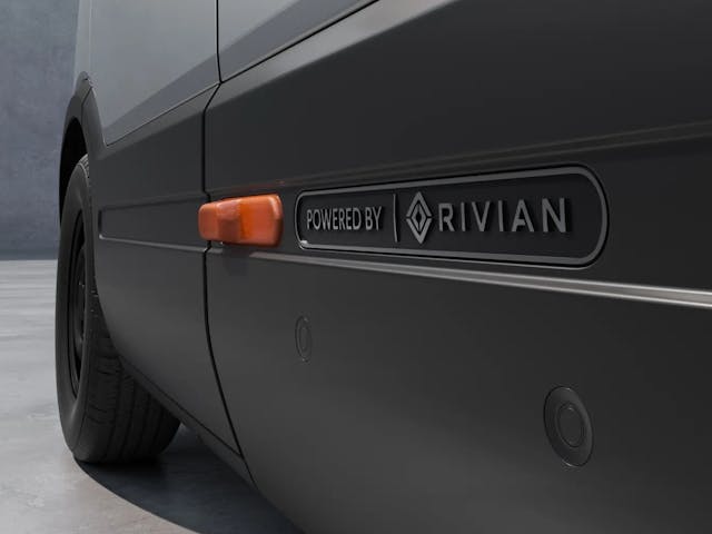 Powered-by-Rivian commercial van amazon side