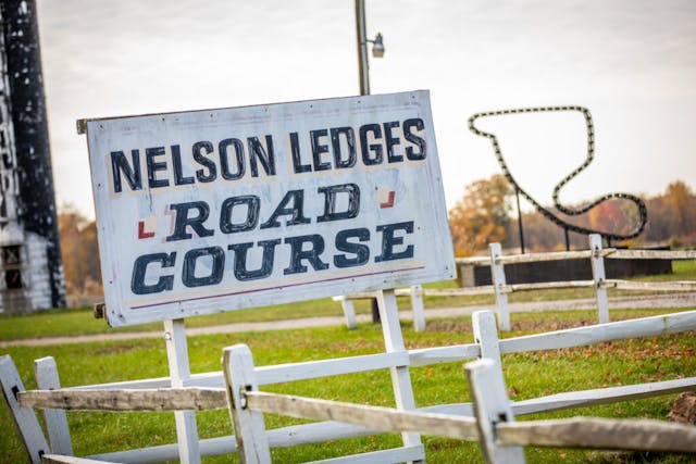 nelson ledges road course sign