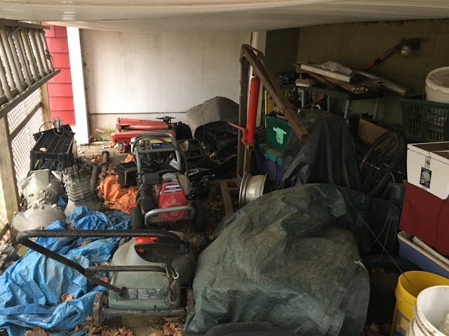 Garage full of junk