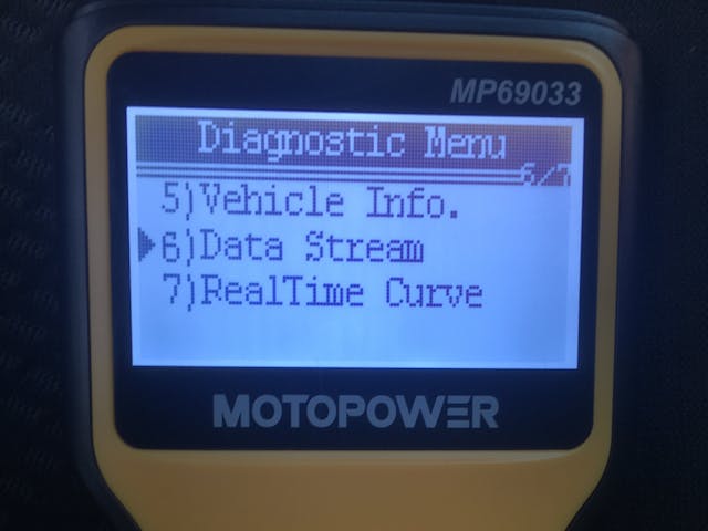 diesel truck diagnostic reader menu