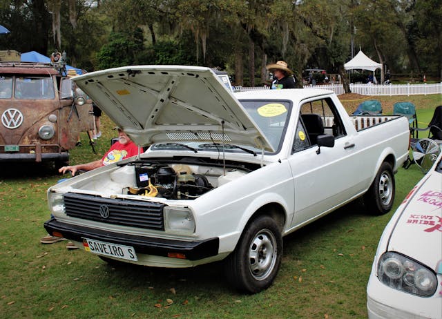 Amelia vw pickup front three quarter hood up