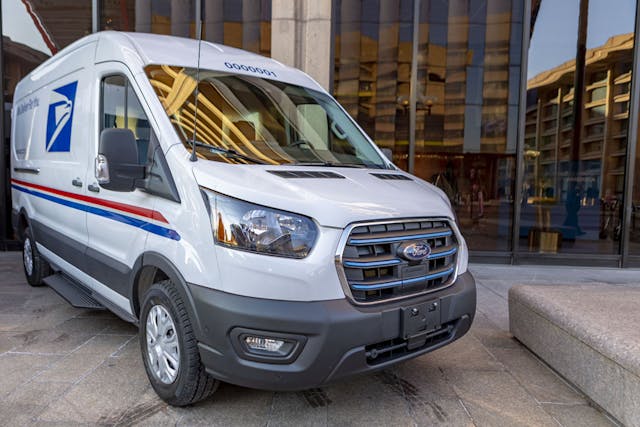 USPS Ford eTransit delivery van