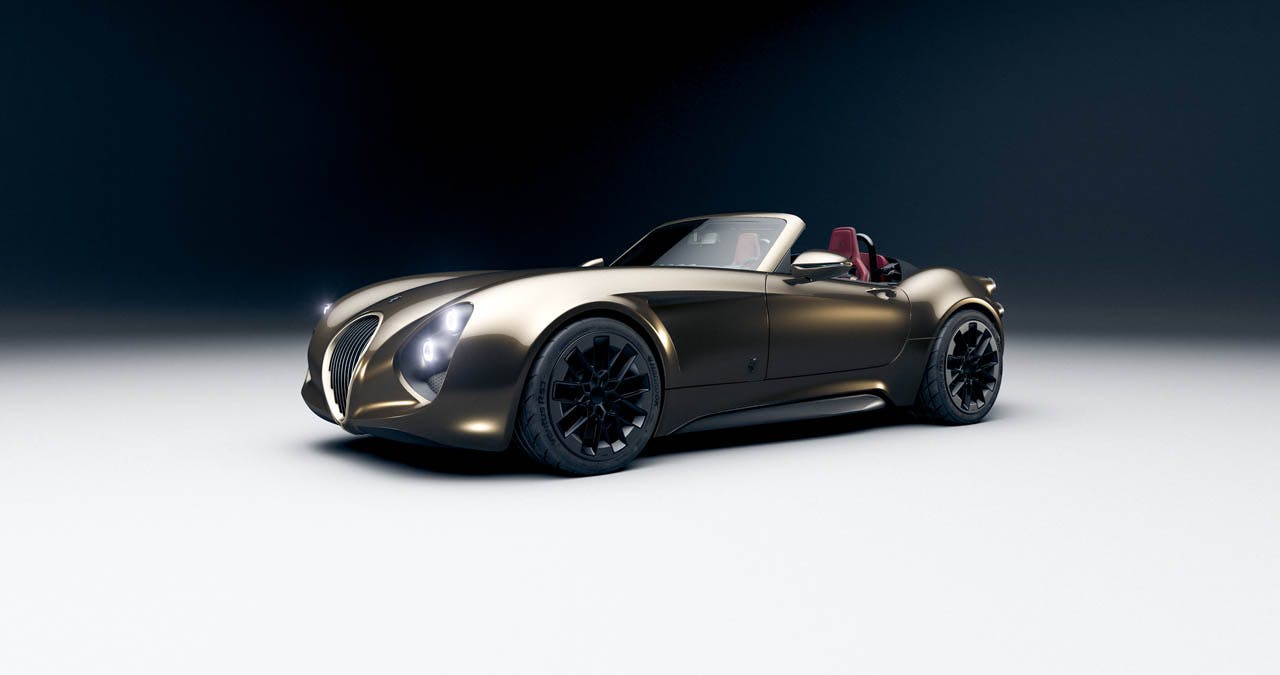 Wiesmann Project Thunderball design concept 2 front three quarter gold