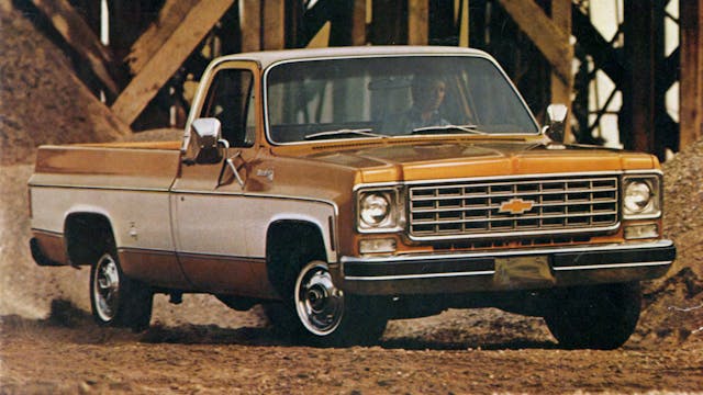 Chevrolet C10 fleetside pickup front three quarter affordable vintage truck suv