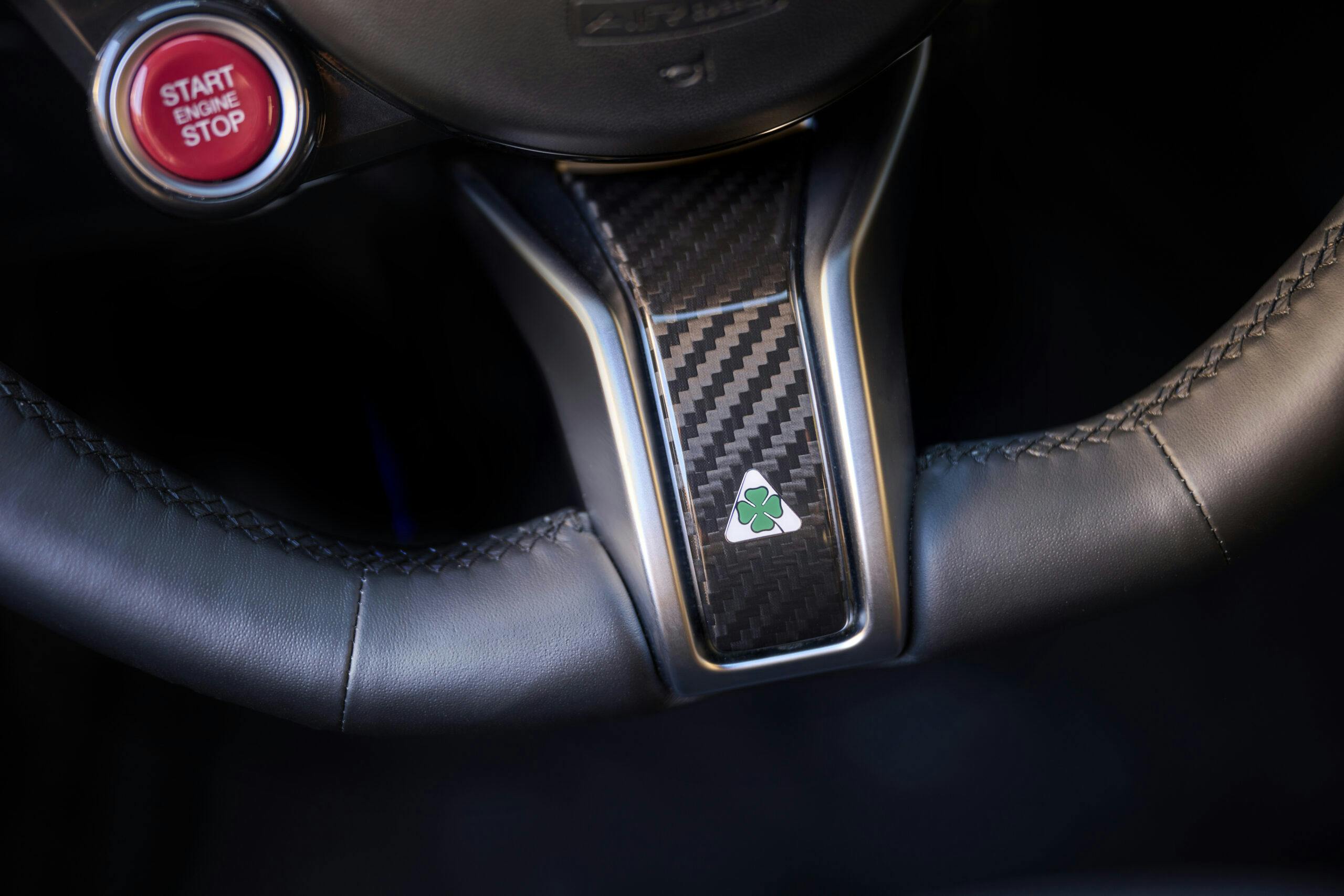 2024 Alfa Romeo Giulia & Stelvio Quadrifoglio 100th anniversary - interiors steering wheel Euro spec