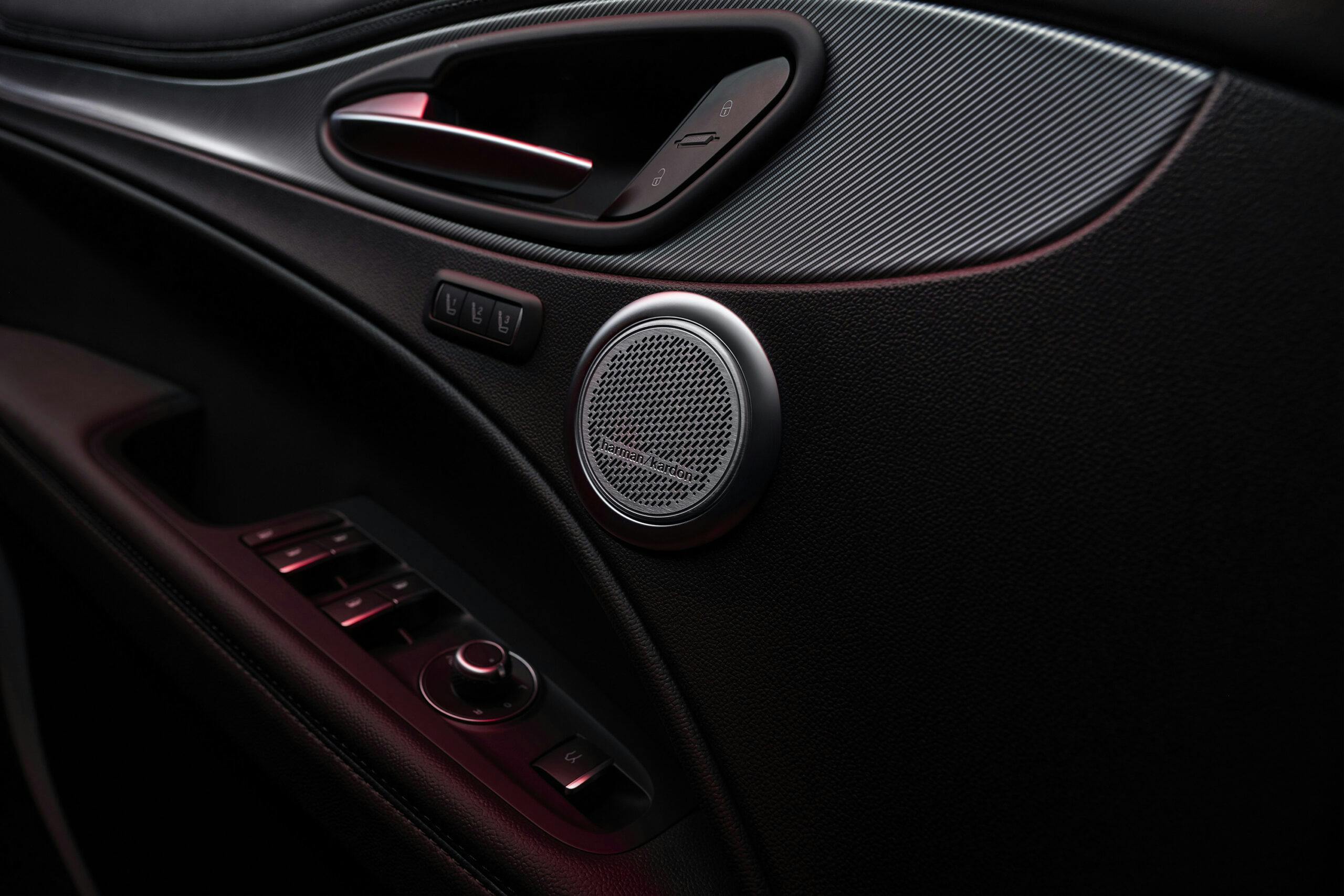2024 Alfa Romeo Stelvio Competizione interior Harman Kardon audio in doors