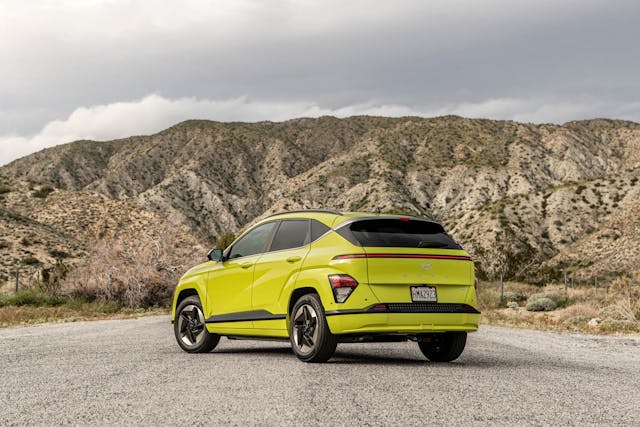 2024 Hyundai Kona Electric exterior rear three quarter