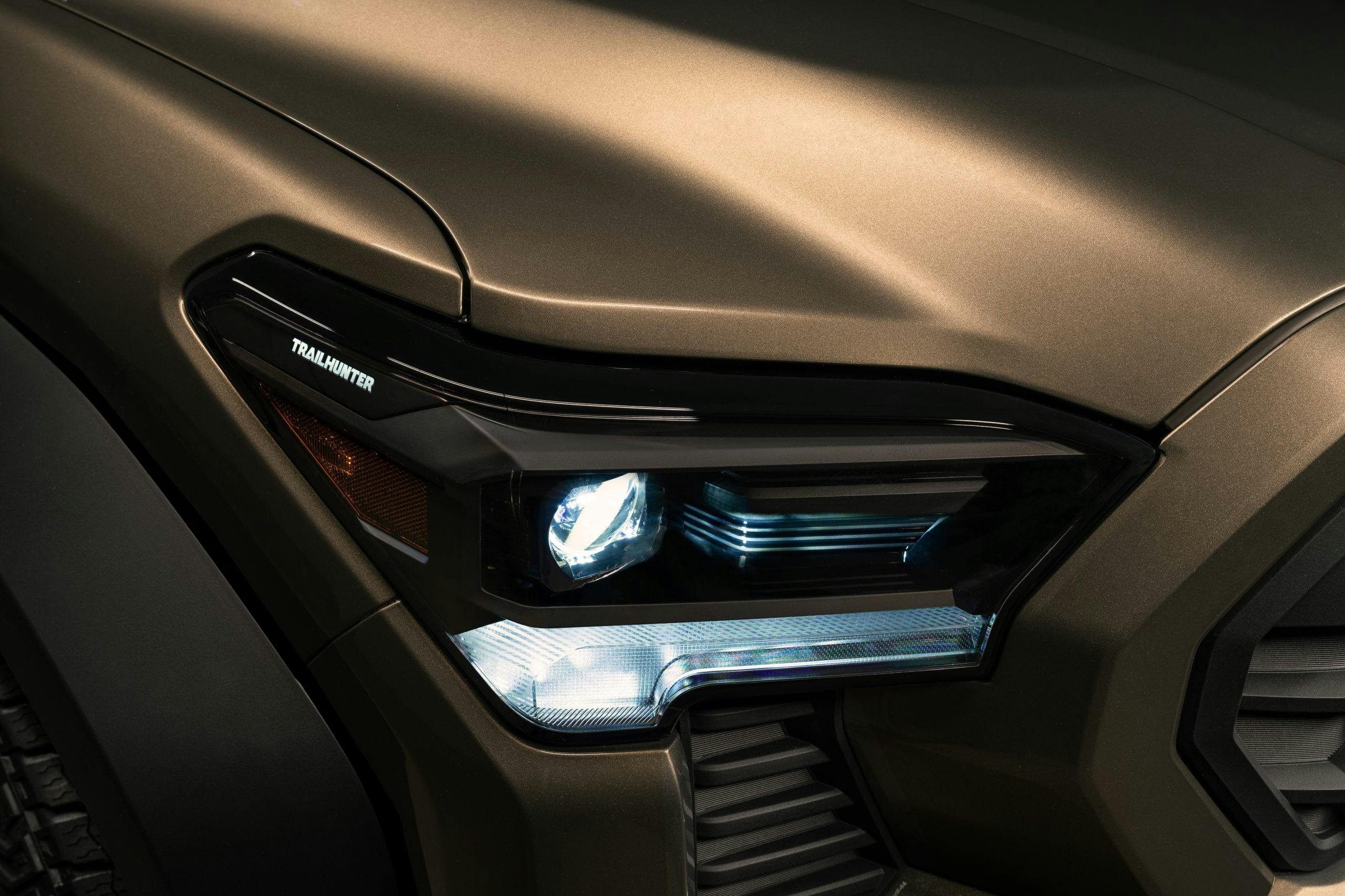 2024 Toyota Tacoma Trailhunter teaser headlight detail