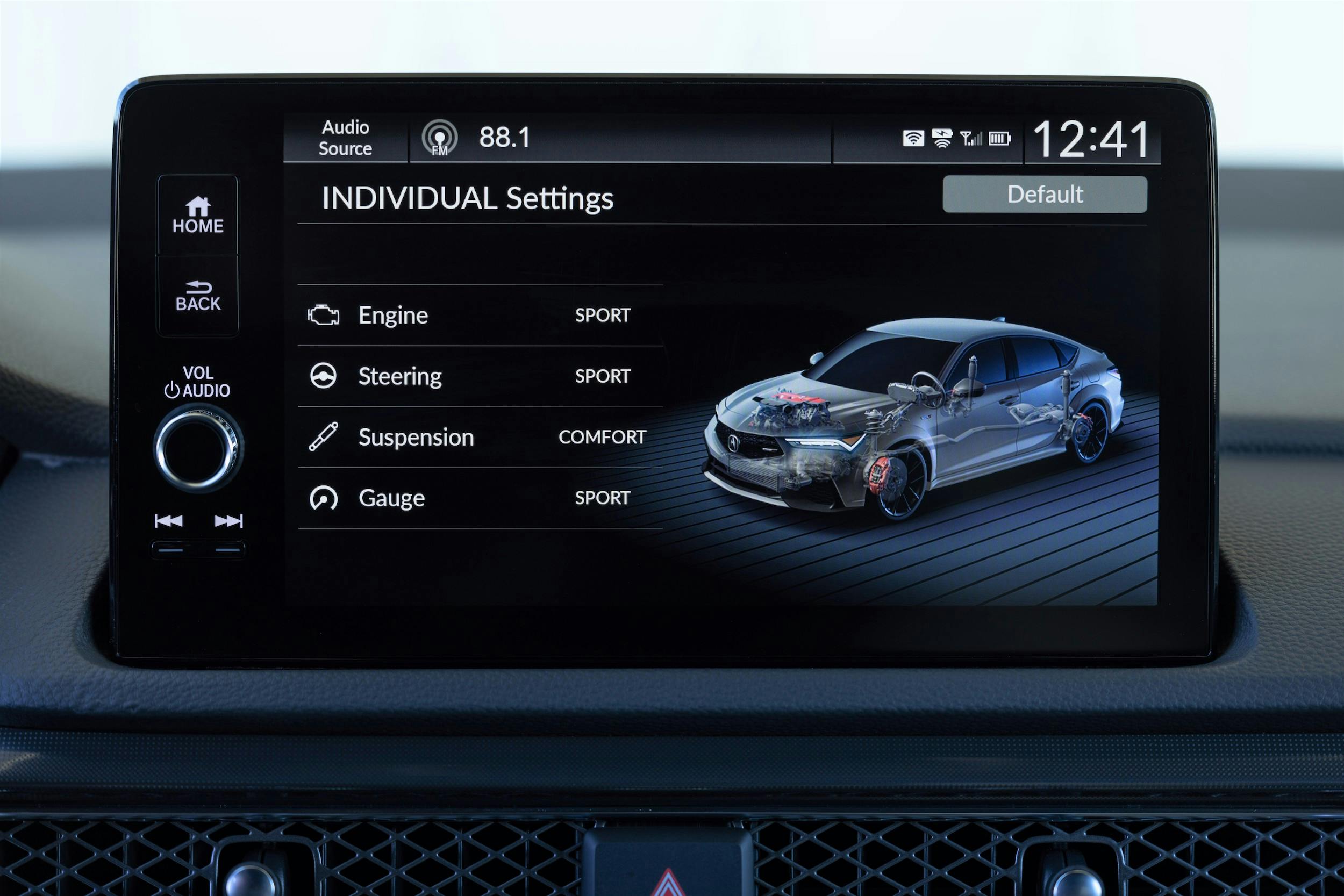 2024 Acura Integra Type S interior infotainment screen car settings