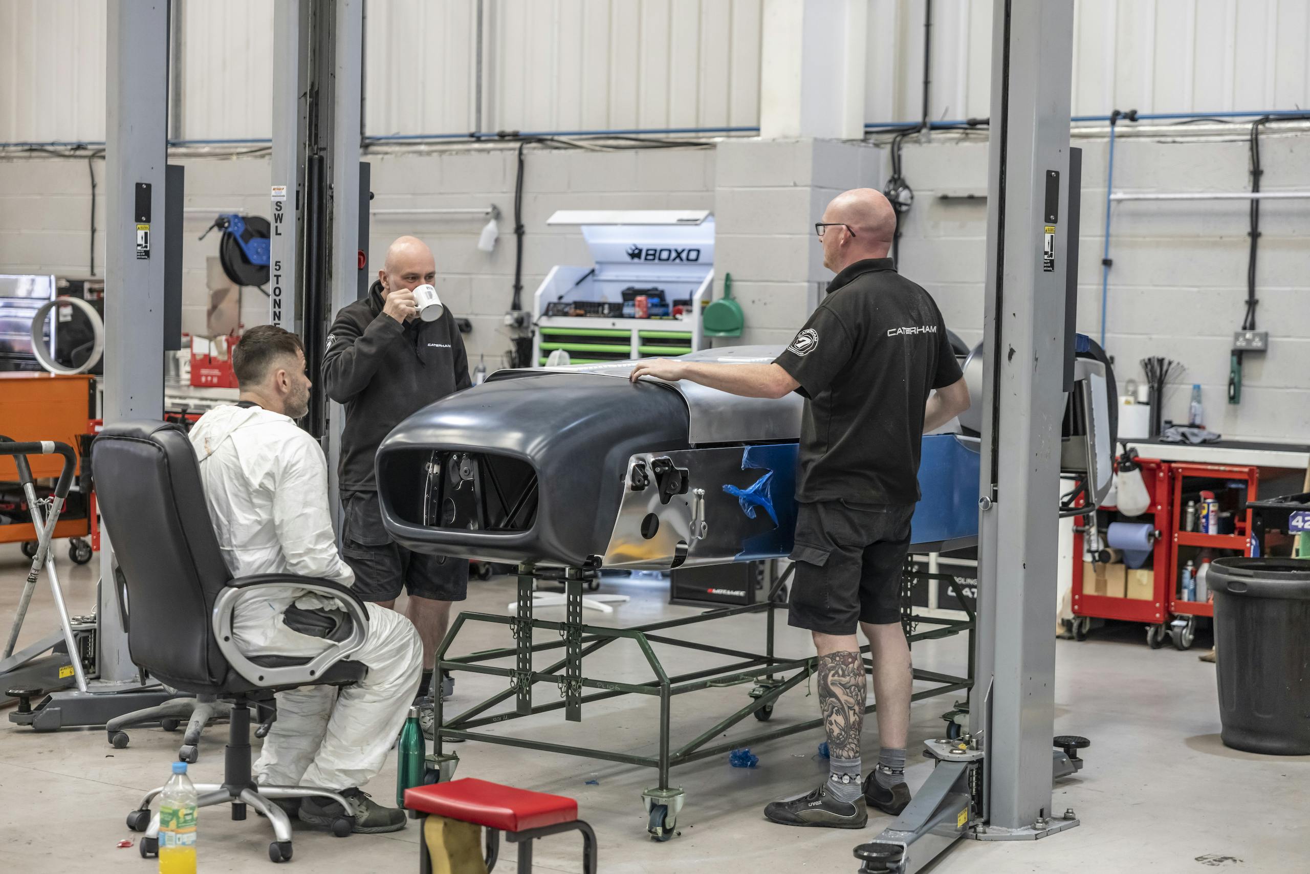 Caterham Cars factory body on stand