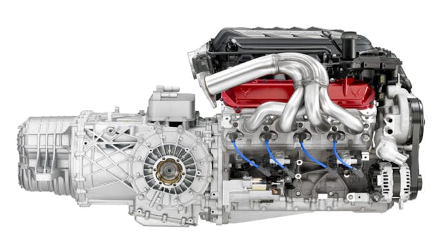2020 Corvette Stingray’s LT2 V-8 engine and dual-clutch transmission