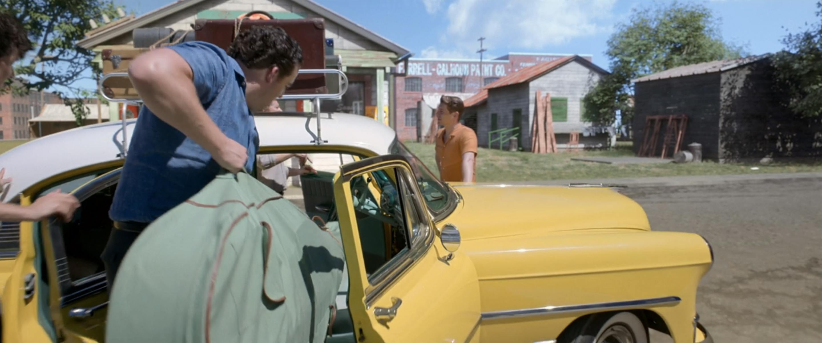 Elvis Movie Cars yellow sedan