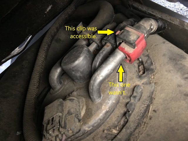 Chevrolet diesel engine lift pump fix diy clips
