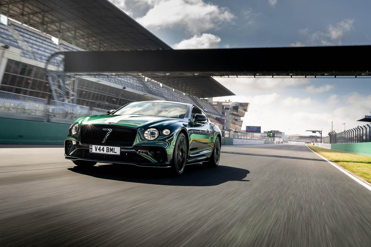 Bentley Continental GT Le Mans Collection exterior front three quarter on track