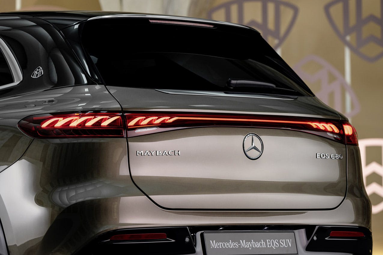 Mercedes-Maybach EQS SUV exterior rear end lettering detail