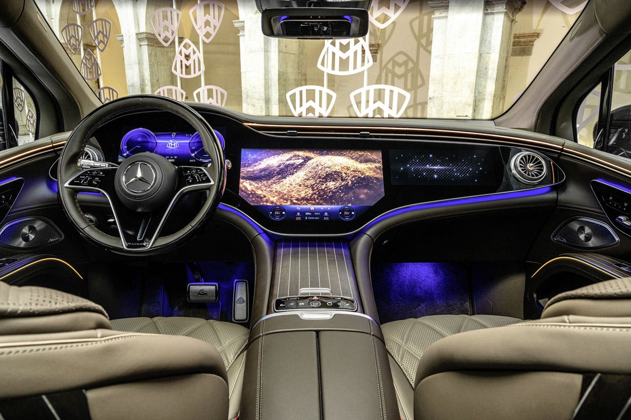 Mercedes-Maybach EQS SUV interior front cabin area