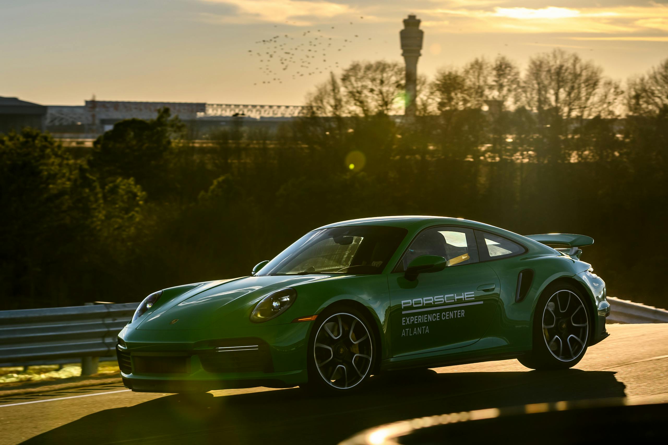 Porsche experience center track dusk