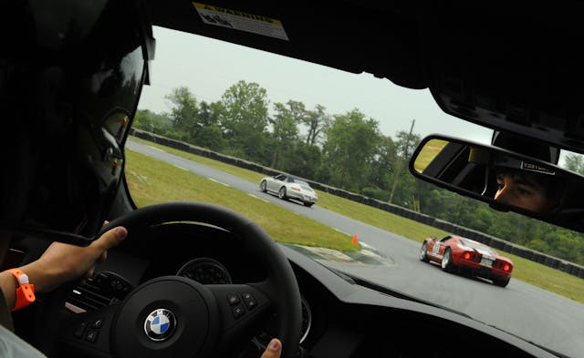 Summit Point Motorsports Park driving course 2008 BMW m5 interior action