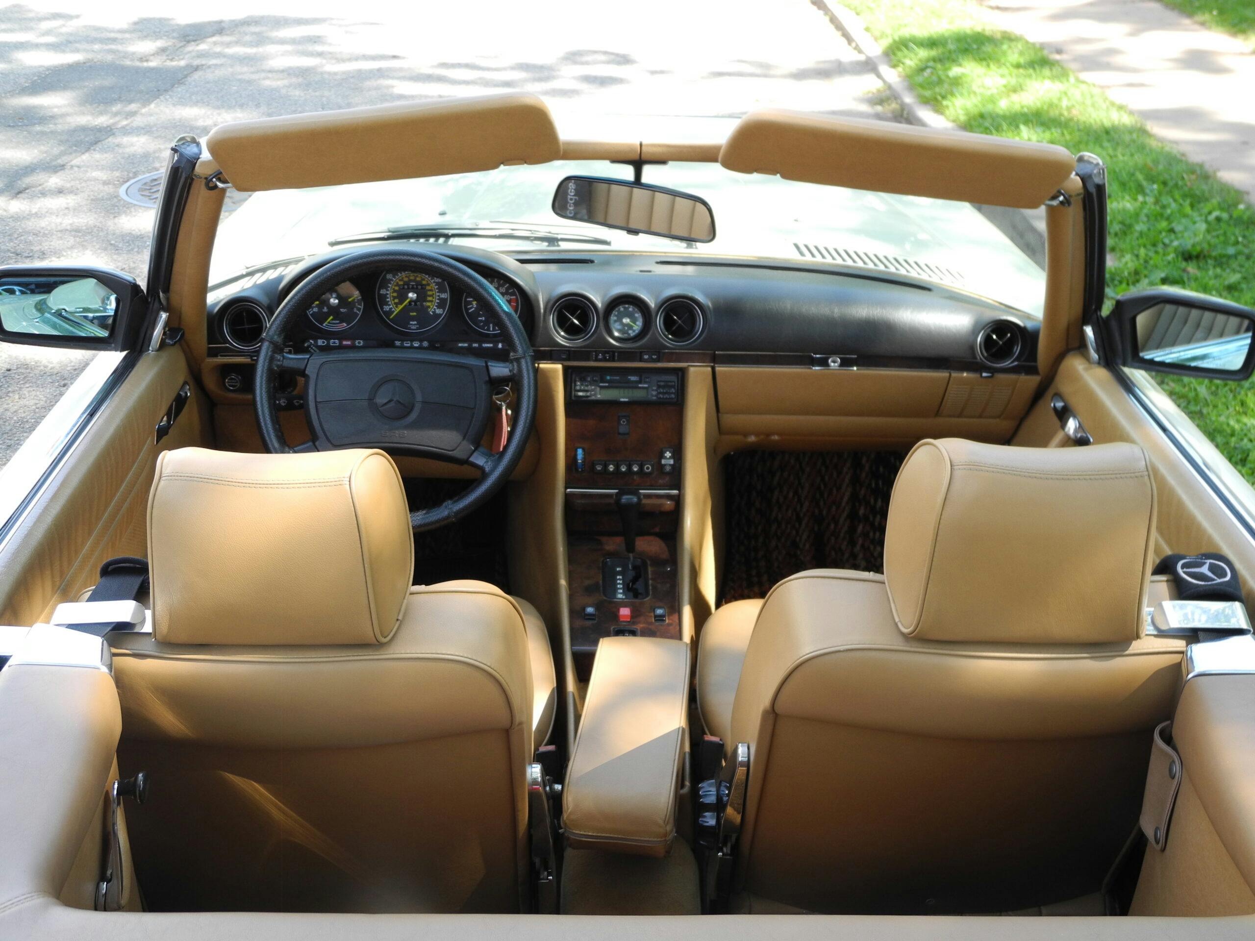 1986 Mercedes-Benz 560SL interior rear high angle front