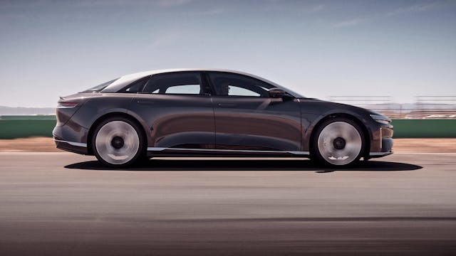 Lucid Air side profile driving pan action