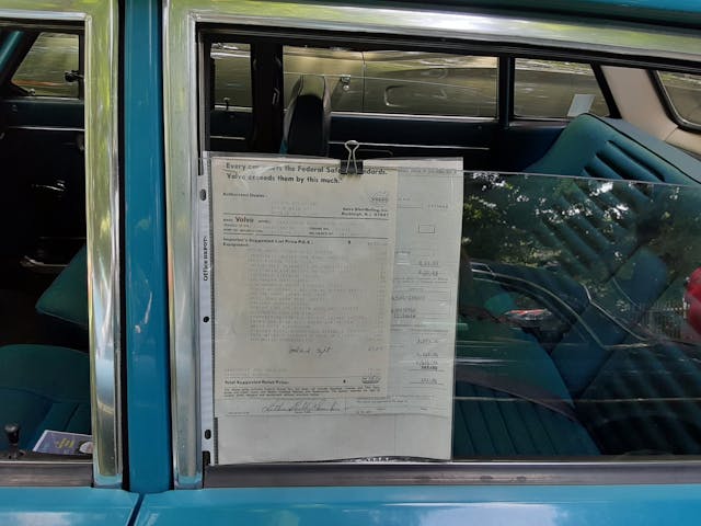 1969 Volvo 144S spec sheet