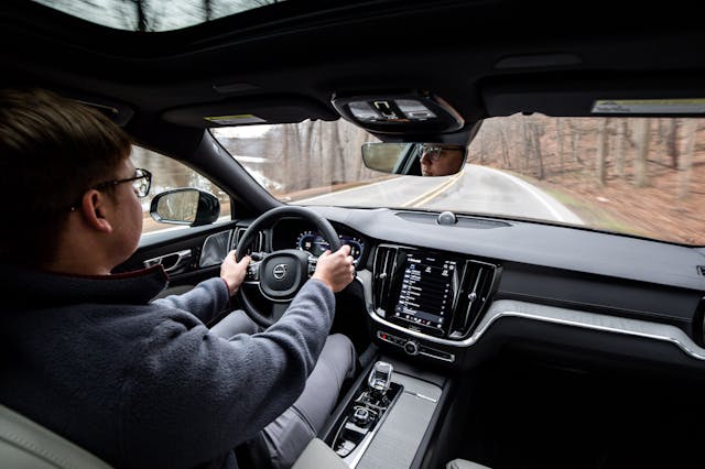 2023 Volvo V60 Cross Country interior driving action
