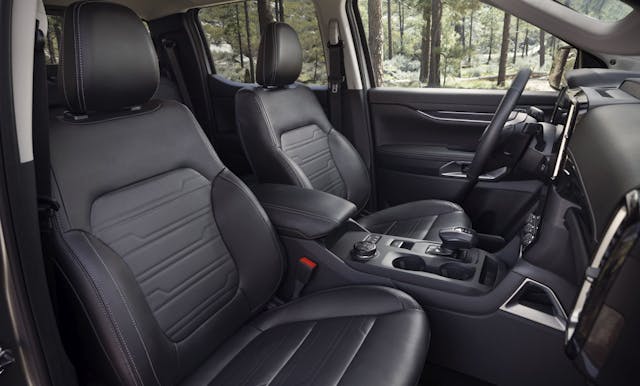 2024 Ford Ranger Lariat interior front seat details