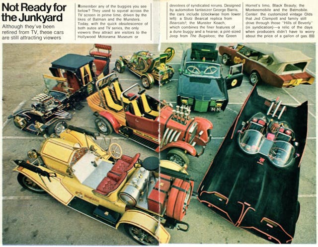 tv cars 1960s munsters batmobile monkeemobile famous barris