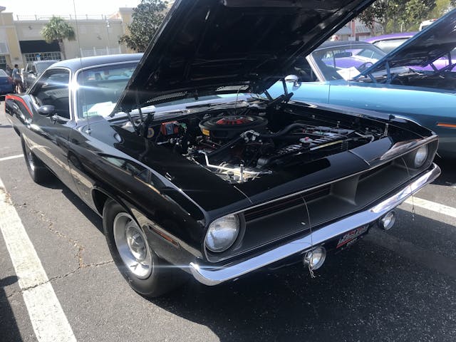 1970 Plymouth Cuda Ray Eugenio hood open engine bay