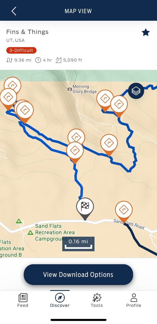 Ford Bronco Trail App points of interest markers
