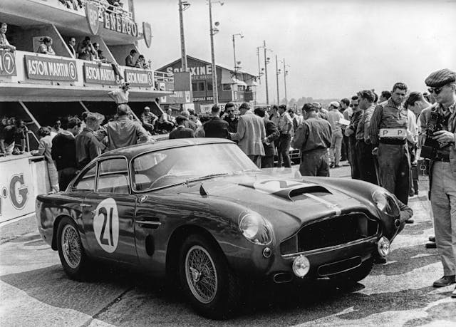 DB4 historical racing front three quarter