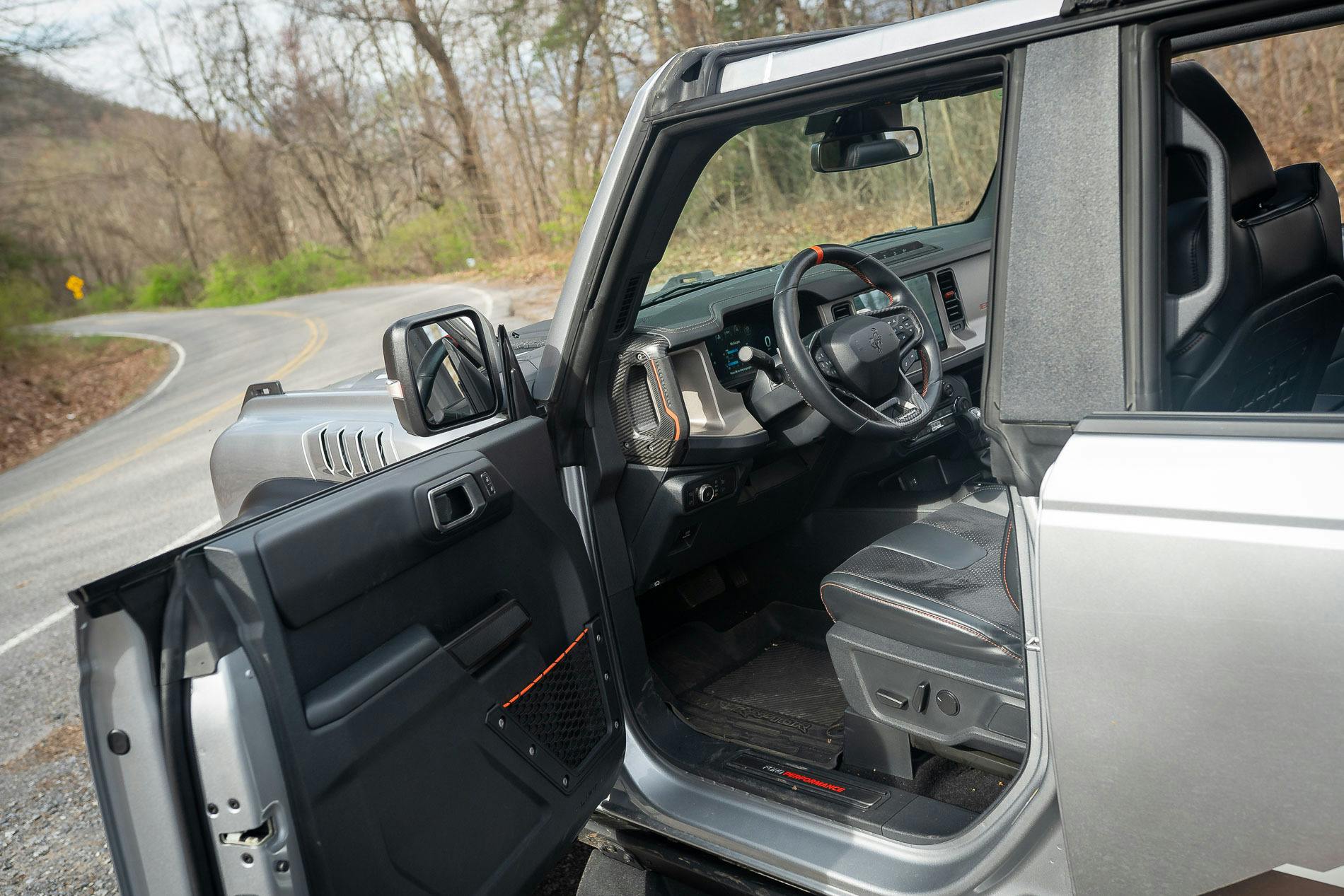 2023 Ford Bronco Raptor interior egress door open