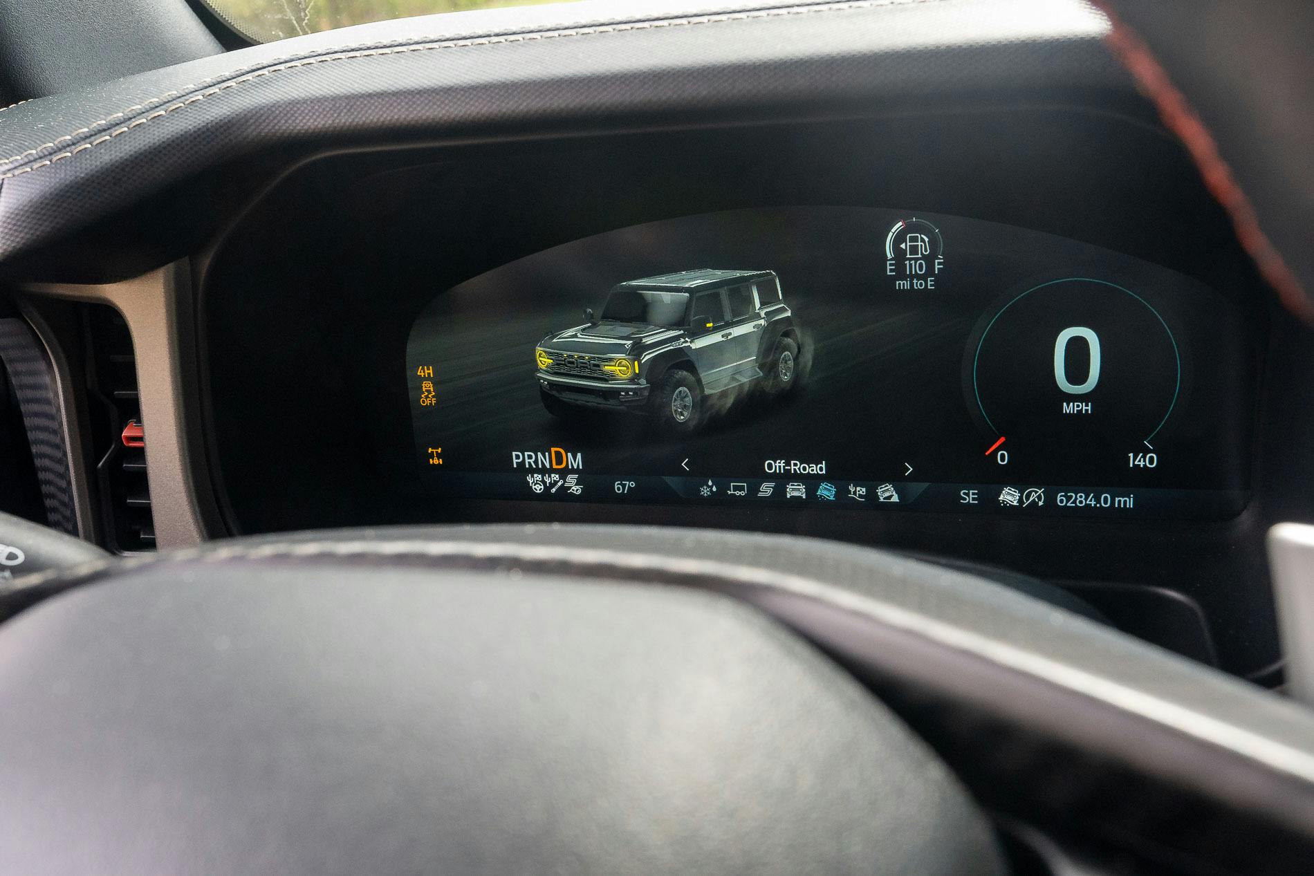 2023 Ford Bronco Raptor drive mode digital dash menu