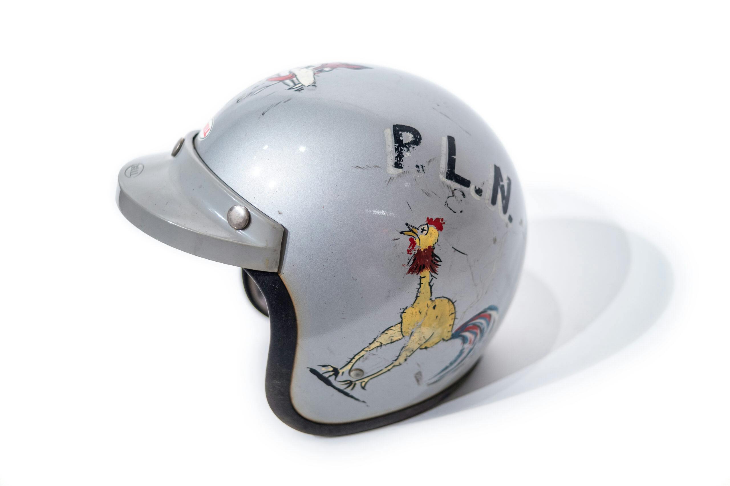 Paul Newman chicken racing helmet