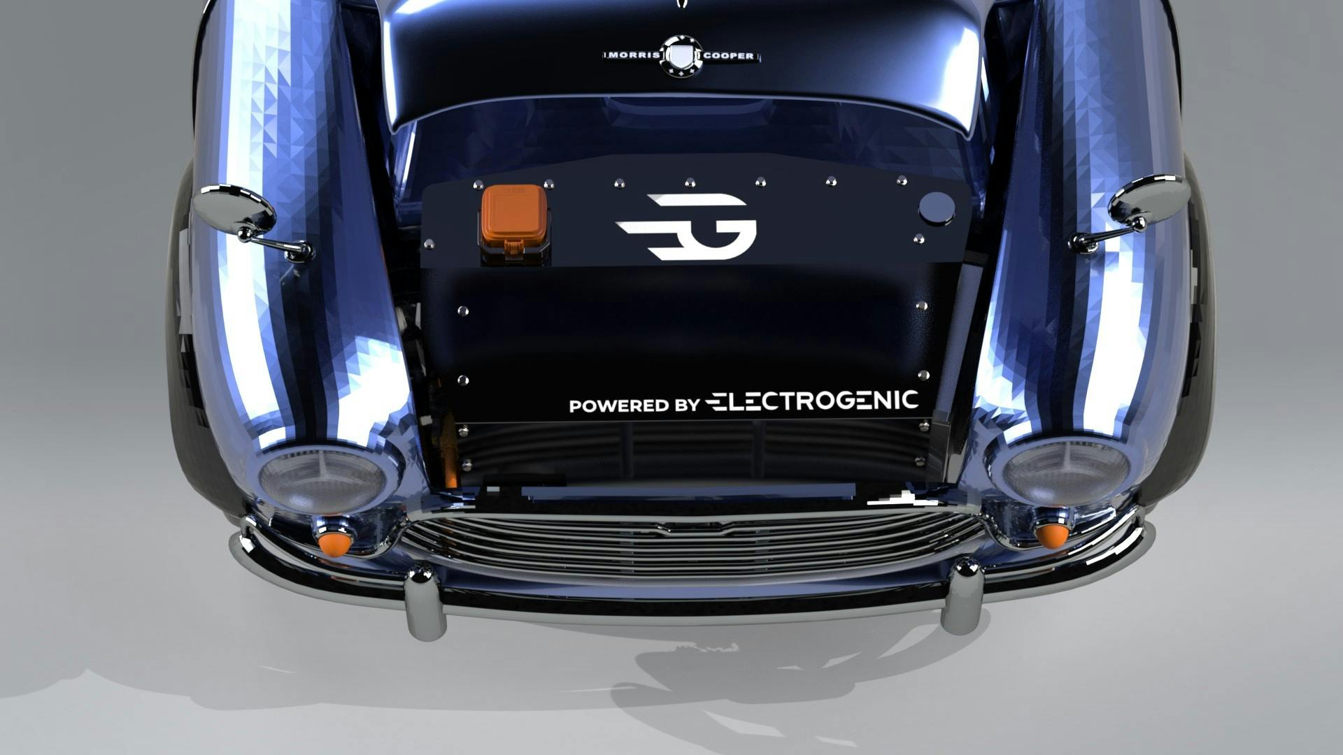 Electrogenic mini electric conversion kit motor in car mockup