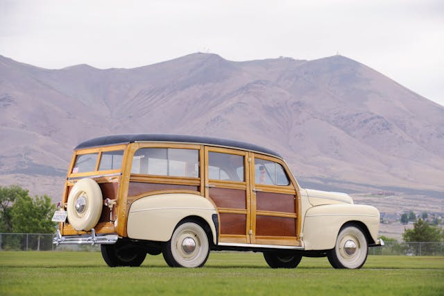 Ford woodie station wagon 1946 rear three quarter