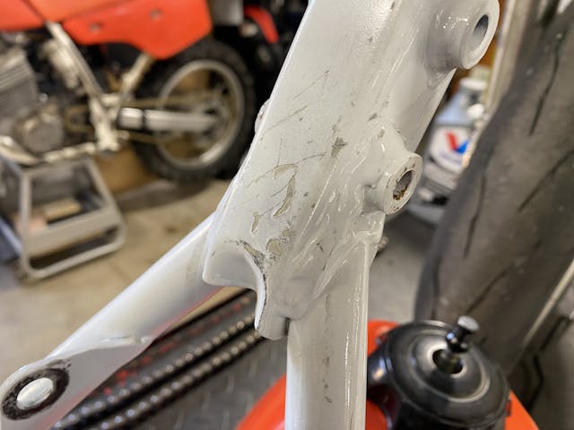 damaged paint on XR250R frame