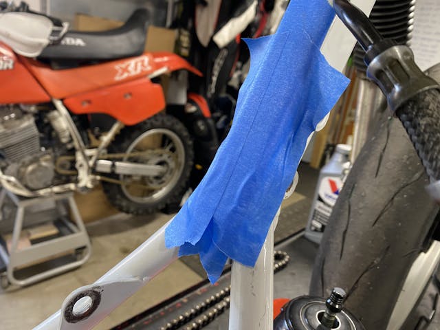 painters tape on XR250R frame